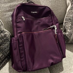 baggallini Tribeca Expandable Laptop Backpack in MULBERRY